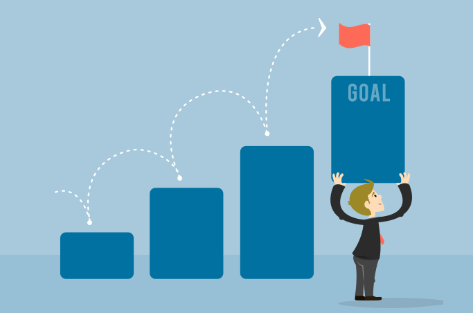 How can short term goals best lead towards accomplishing long term career goals?
